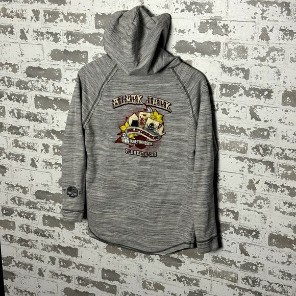 Harley Davidson Y2K Zip Up Hoodie Black Jack Harley Medium Women's - Picture 7 of 8